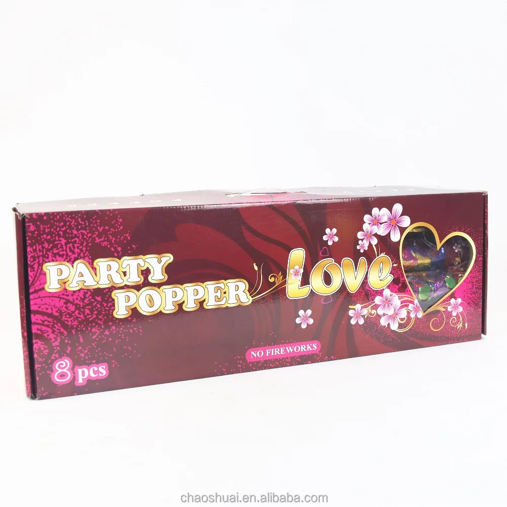 transparent party confetti tube with foil confetti