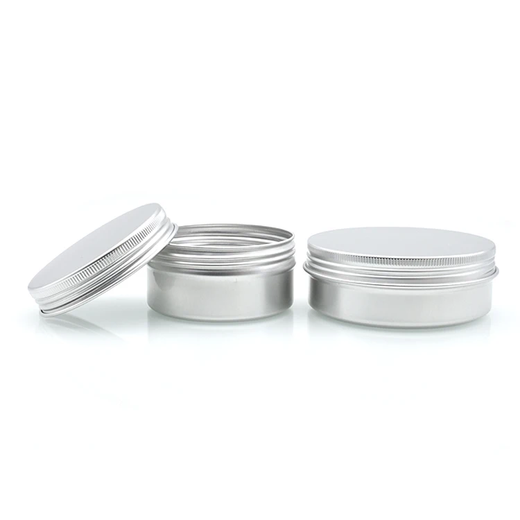 Round Cosmetic Metal Candle Container Aluminum Tin Jar For Lip Balm