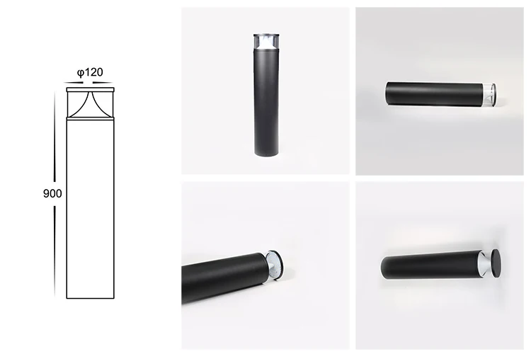 900mm height led garden lighting landscape poles lights top luminaire bollard walkway fixture