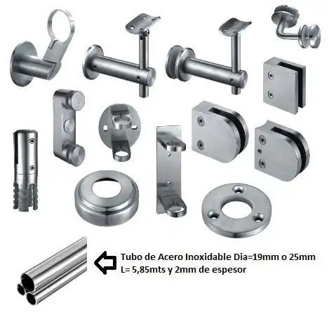 
Stainless Steel Accessories Balustrades & Handrails Railings and Handrails Accesorios Acero Inoxidable Barandas Pasamanos <span style=