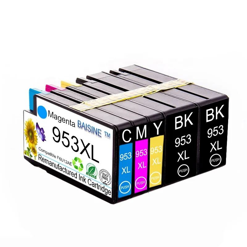 Best Price Baisine 953 XL Black&Tri-color Remanufactured Ink Cartridge 953XL Compatible for HP 953XL Cartucho De Tinta 953XL