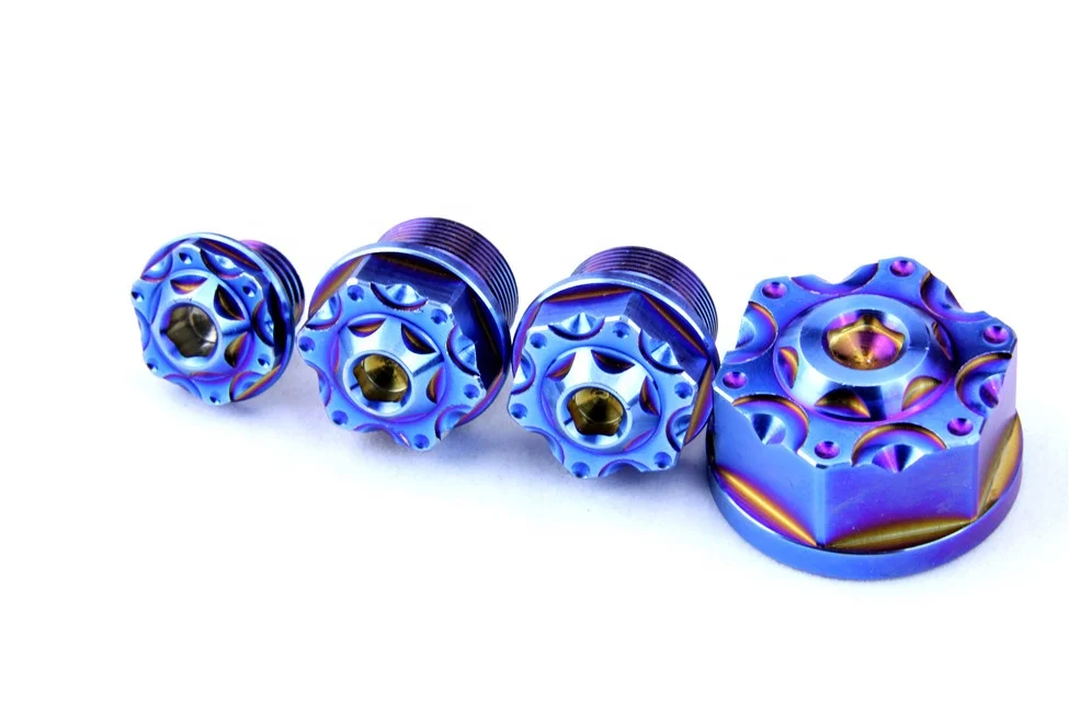 Titanium motorcycle custom fasteners M10 M14