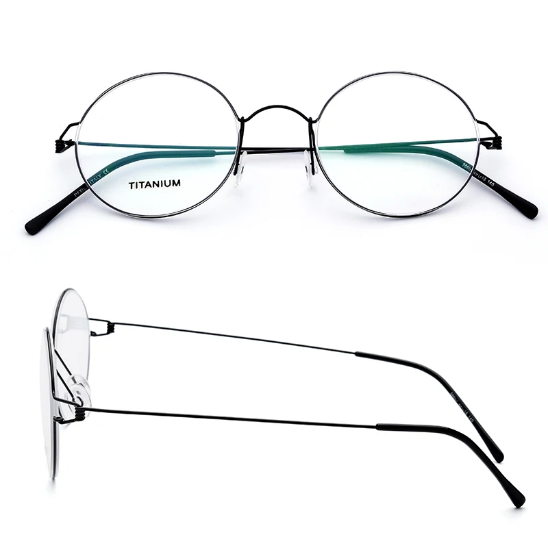 Screwless Eyewear Titanium Alloy Eyeglasses Women Ultralight Round Myopia Optical Frame Denmark Korean Prescription Glasses