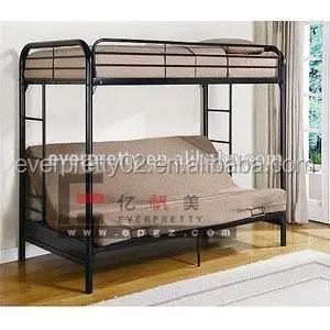 School Dormitory Furniture Ergonomical Design Student Use Steel Pipe Frame Double Bunk Bed with Ladder