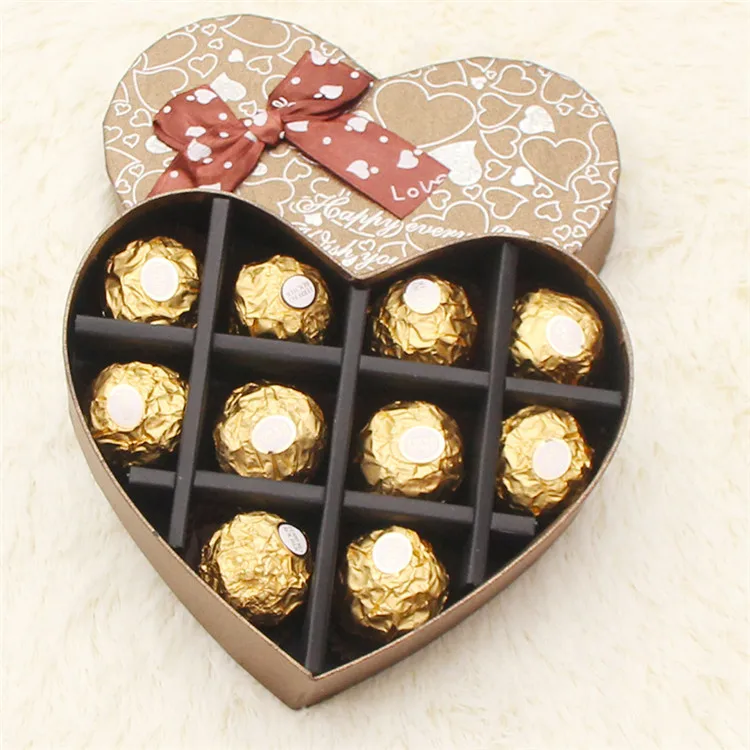 
Hot Sale Templates Paper Box Design Heart Shape Black Chocolates Packaging Box 