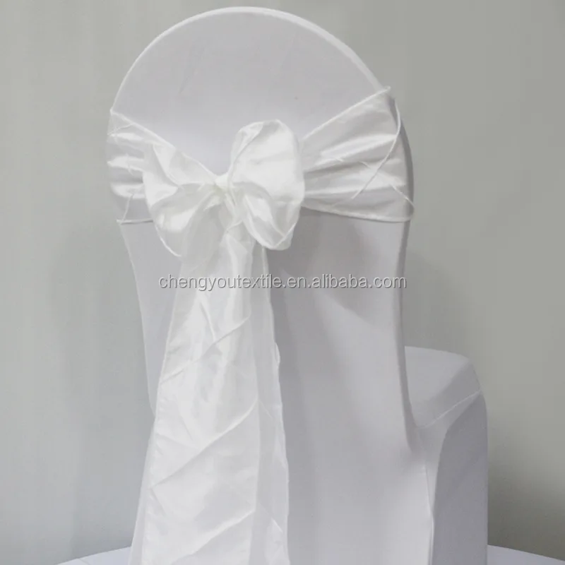 
Wholesale White Polyester Pintuck Taffeta Chair Cover Sash 