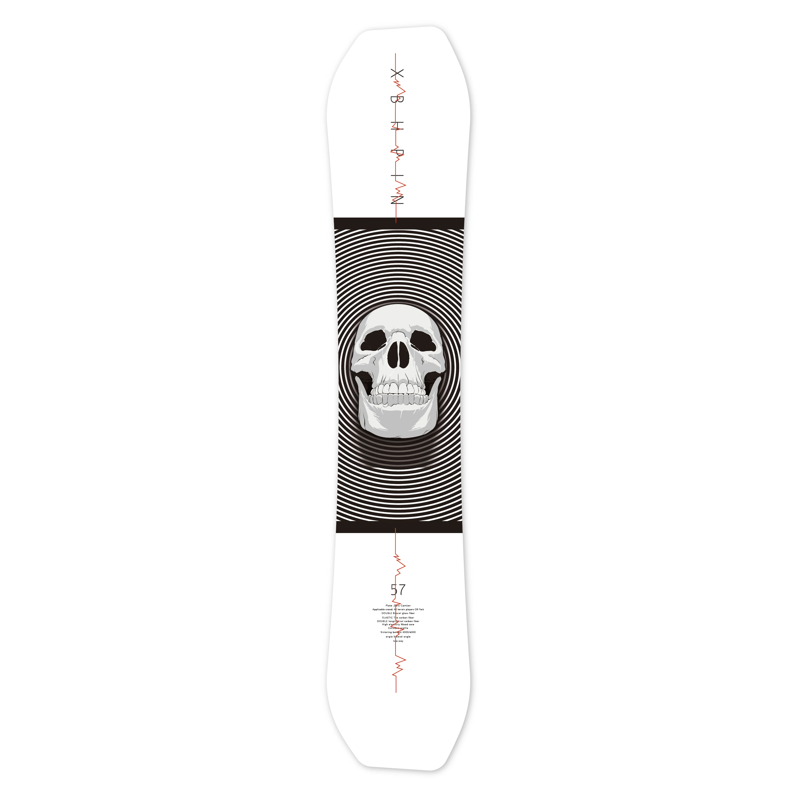 
All mountain poplar woodcore snowboard with sintered base 