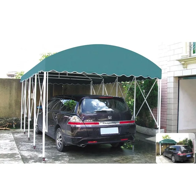 Waterproof Retractable Folding Carport Metal Frame Car Garage Shelter With Wheels
