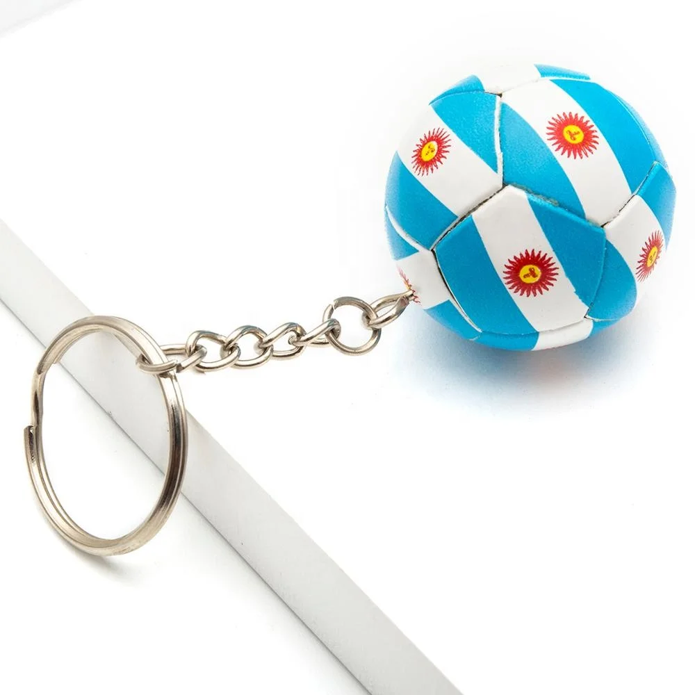 High quality custom shaped 3D PU leather football keychain