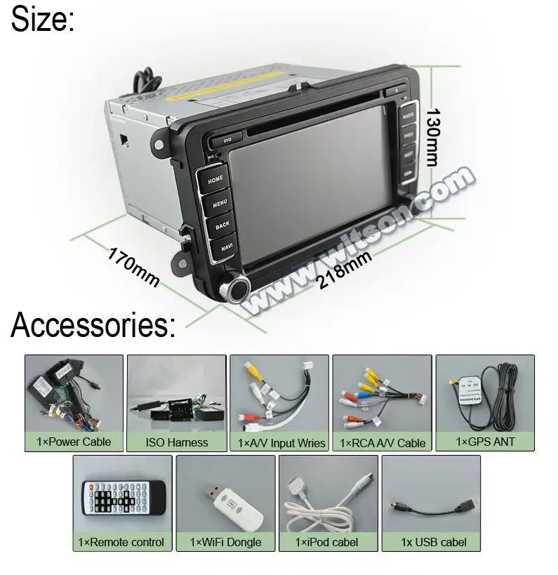 WITSON Автомобиль DVD GPS 2 DIN для Android-СЕРИЯ 4.1 VW TOURAN