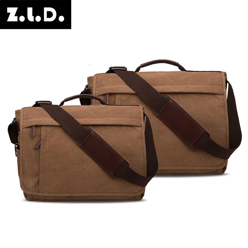 Zuo lun duo vintage canvas messenger shoulder bag men