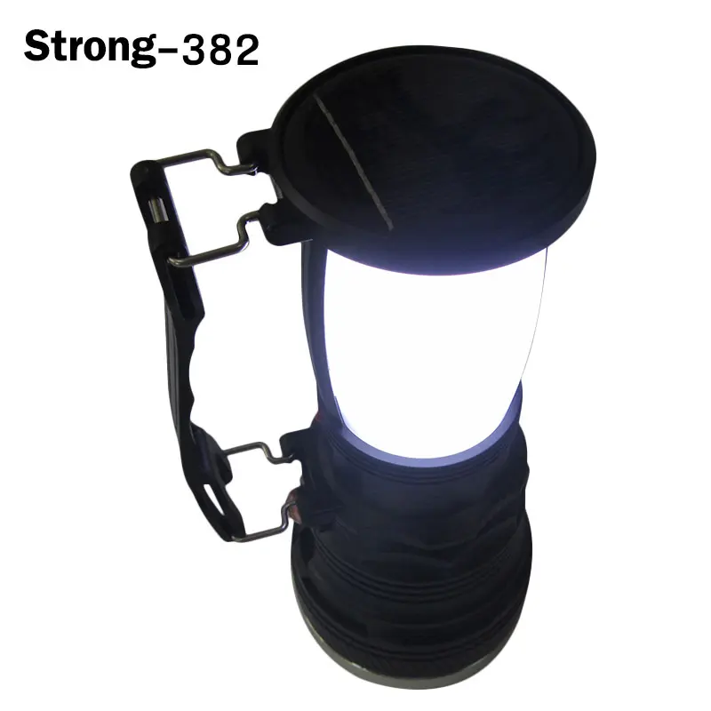 Big power 3W COB mirror handle torch flashlights with AC rechargeable and solar power for emergency