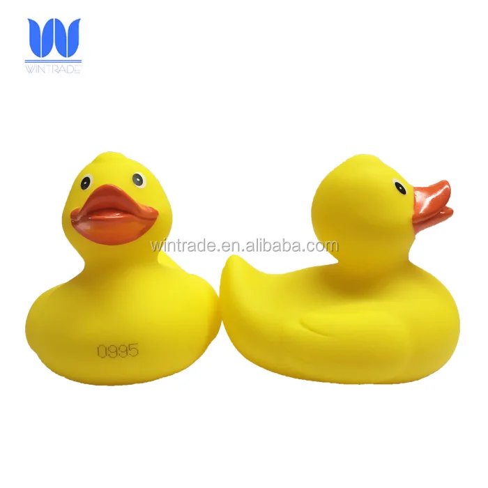 10cm yellow rubber pvc race duck flow upright bath toy for Club event carnival gift