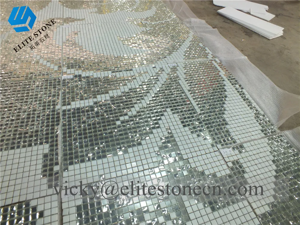 Home Decor Wallpaper Murals Beautiful Flower Glass Mosaic Art