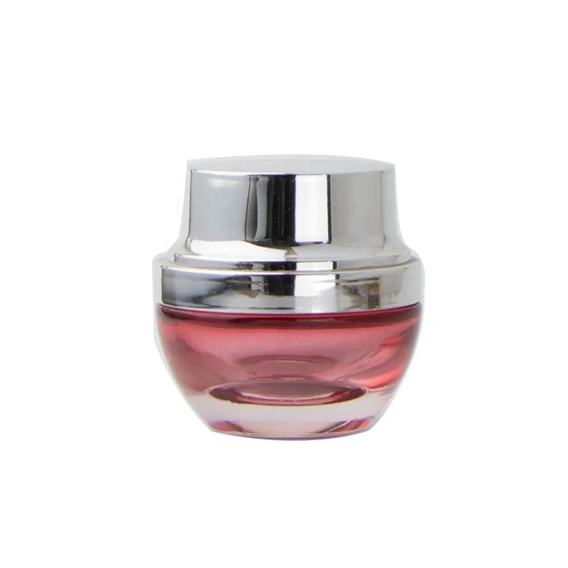 50g spray paint round glass jar double wall face cream round glass jar with silver gold aluminum cap