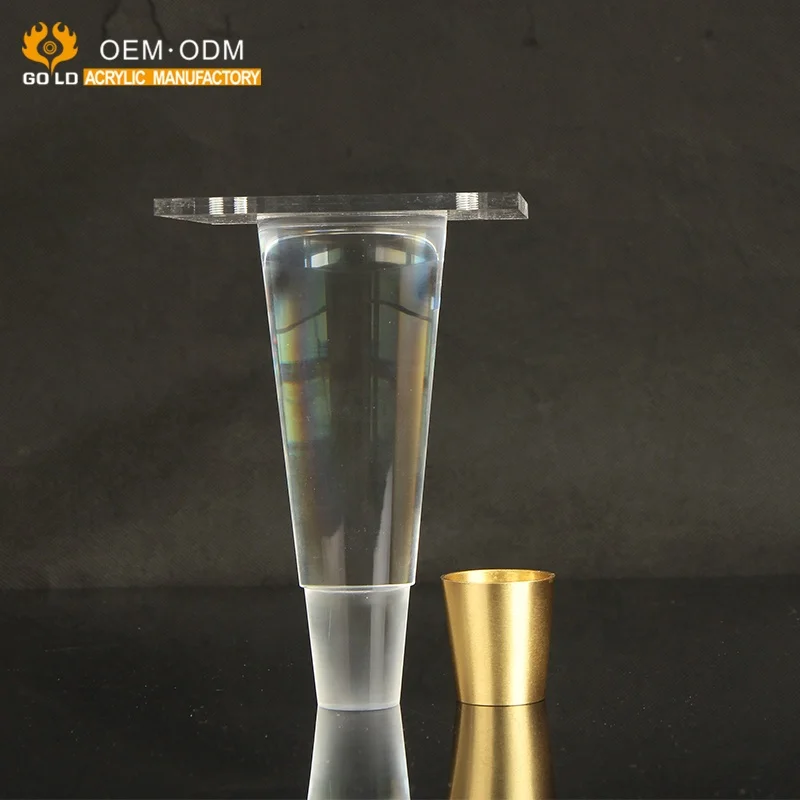 Fashion Style Clear Acrylic Plastic Crystal Heavy Duty Furniture Leg For Chair Base Part