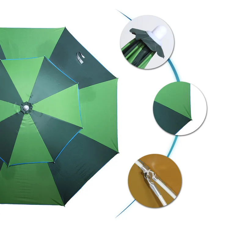 Factory UV Resistant Folding Solar Outdoor Large Beach Umbrella 6*6M Beige Color Chinese Garden Parasol