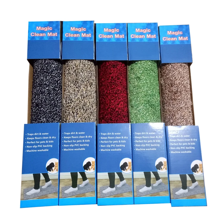 Cheap Price Stock Non Slip Indoor Super Absorbs Mud Doormat Dirt Trapper Mats Cotton Entrance Rug Carpet Pvc Backing Floor Mat