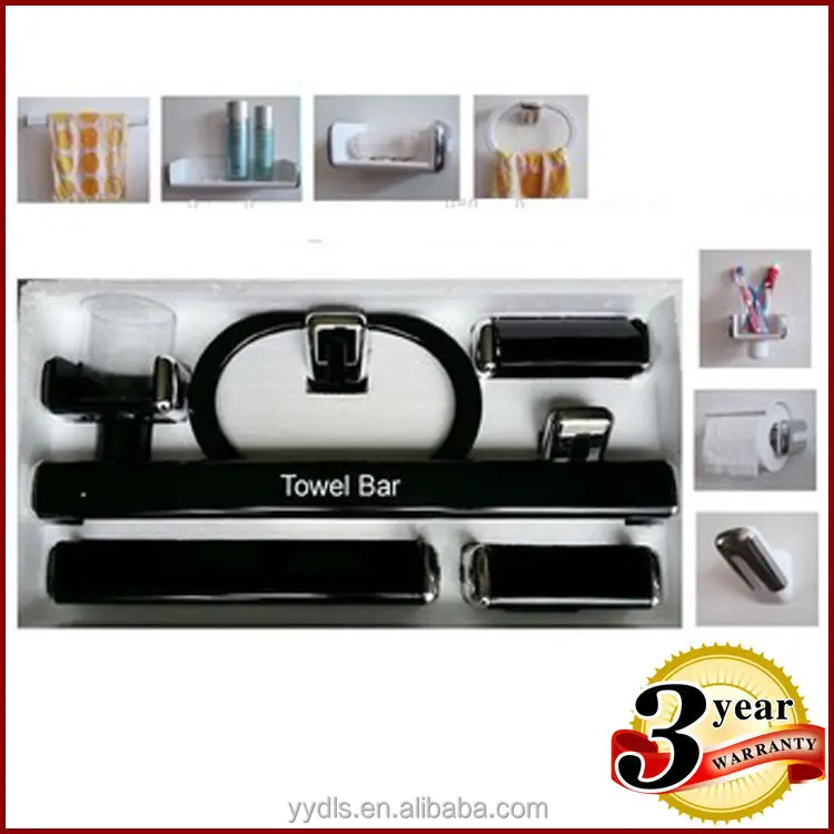 
sanitary wall-mounted bathroom accessory set Colorful Acrylic Bathroom Accessories 7PCS Plastic Bath Hardware Set 