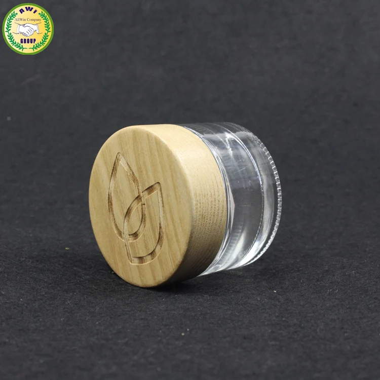 wholesale christmas cosmetic glass jar 50g bamboo lid glass jar cosmetic with engrave logo empty cream jar 50ml
