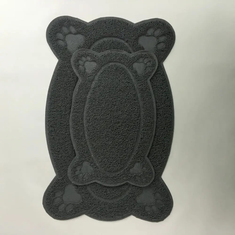 Easy to Clean coil Cute PVC Cat litter catcher mat