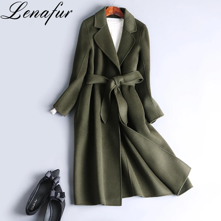 Winter cashmere wool long coat, fashion woman winter wool coat