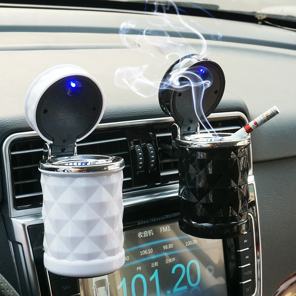  Лучшие продажи алмазная секция дизайн led мини автомобиль портативный пепельница с вентиляционным