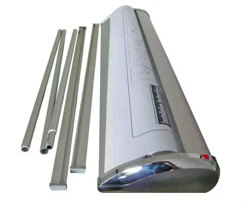 Двухсторонний свернутый стенд для баннера/цвет серебристый