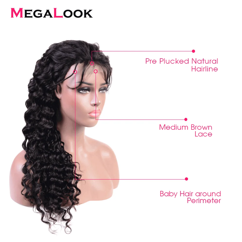 Deep Wave Humain Hair 4X4 Lace Front Lacefront Wigs in Dubai Malaysian Dropshipping 32 Inch Long Light Brown Swiss Lace 2 Years