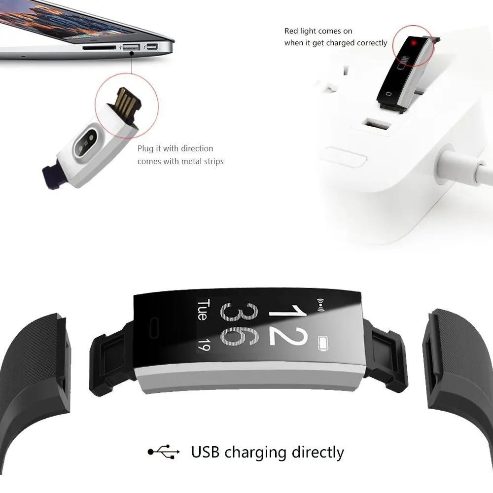 Newest ID115HR Plus Smart Bracelet Heart Rate Fitness Tracker GPS Tracker