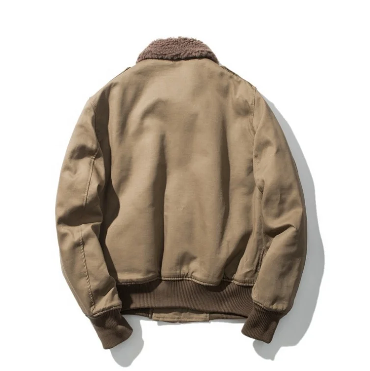 sherpa denim slim fit bomber Winter European And American Bomber Lamb Fur Lining Big Jacket OEM Suede Leather Jacket Men