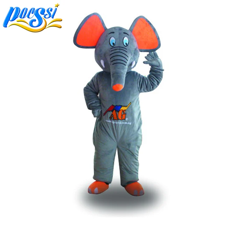 Серый костюм слона с длинным носом