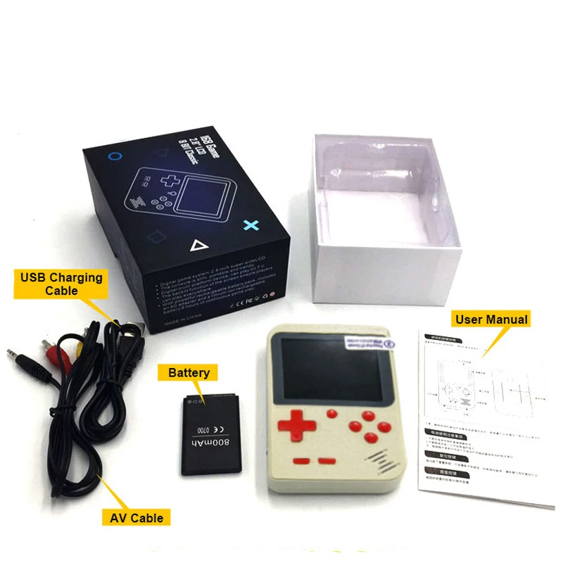 2023 лучший рождественский подарок, портативная мини портативная игровая консоль в стиле ретро, 8 бит, 3,0 дюймов, цветной ЖК-экран, 168 встроенных игр