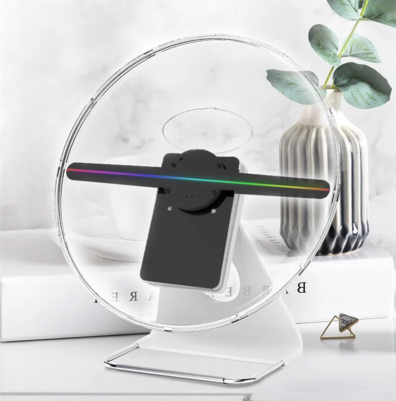
Rechargeable Desktop 30cm 3D hologram fan 3d hologram advertising holographic fan display led 3d hologram 