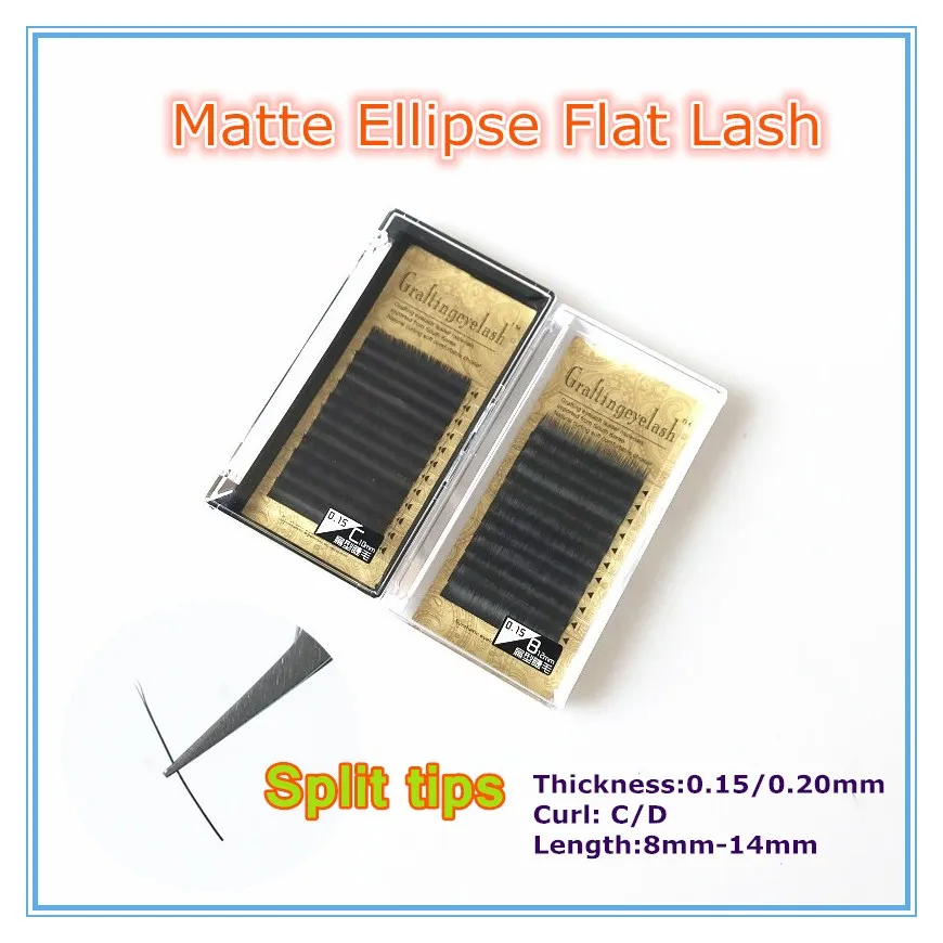 
Custom eyelash packaging box mink eyelash extension split tips Ellipse /Flat silk lash trays 