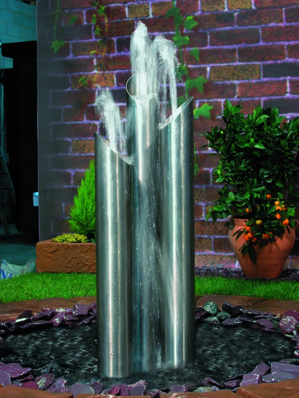 Dancing fountain stainless steel garden fountain ornament outdoor water feature waterfall