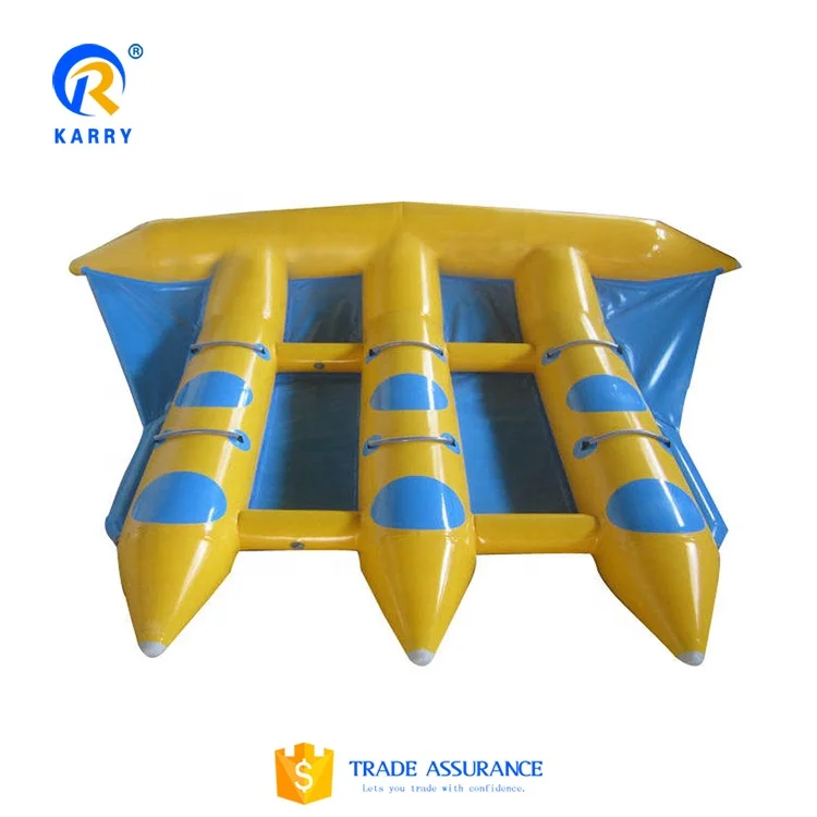 PVC Tarpaulin Inflatable Flying Fish Tube Towable Inflatable Water Games Boat for Sea Sports