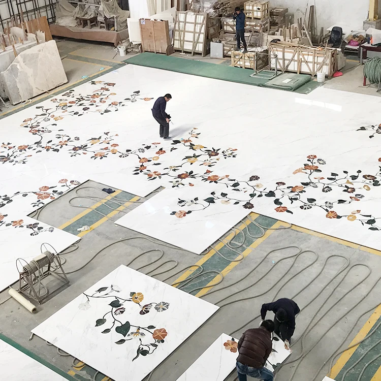 Marble Water-Jet Medallion Water Jet Ground For Hotel Decoration