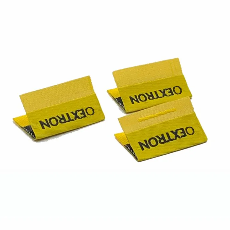 Custom Size Woven Garment Label For Clothing Folded Sewing Tags