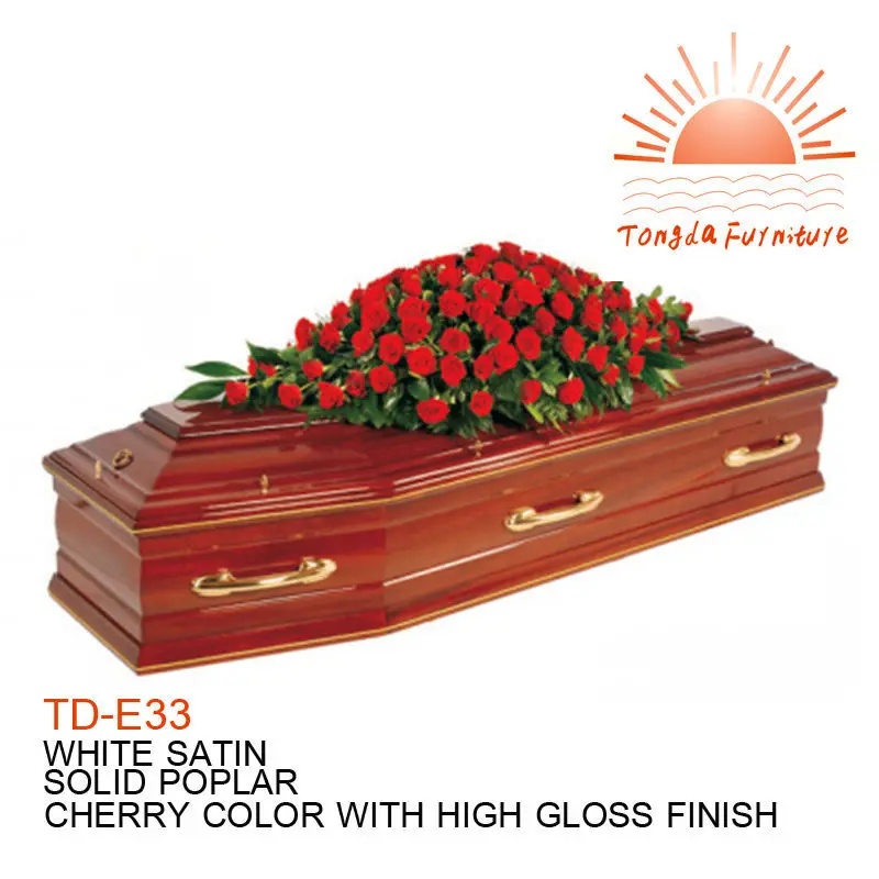 TD-E33 европейский гроб твердой деревянный ларец похороны продукта интернет-магазин китай производство
