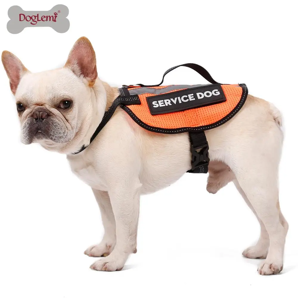 Reflecting Service Dog Vest Dog Harness with Handle and 2 Free Removable Patches