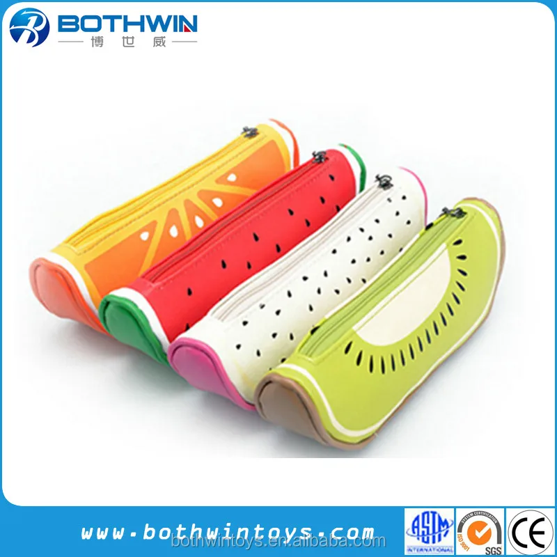 
Customized anime fruit style plush kiwi food pencil case 