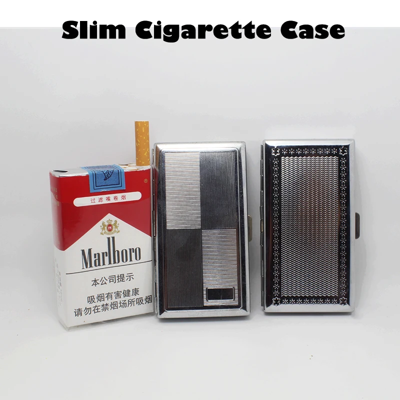 20 упаковка металлические магнитные портсигар Портативный Custom Pattern Металлический Мундштук Тонкий