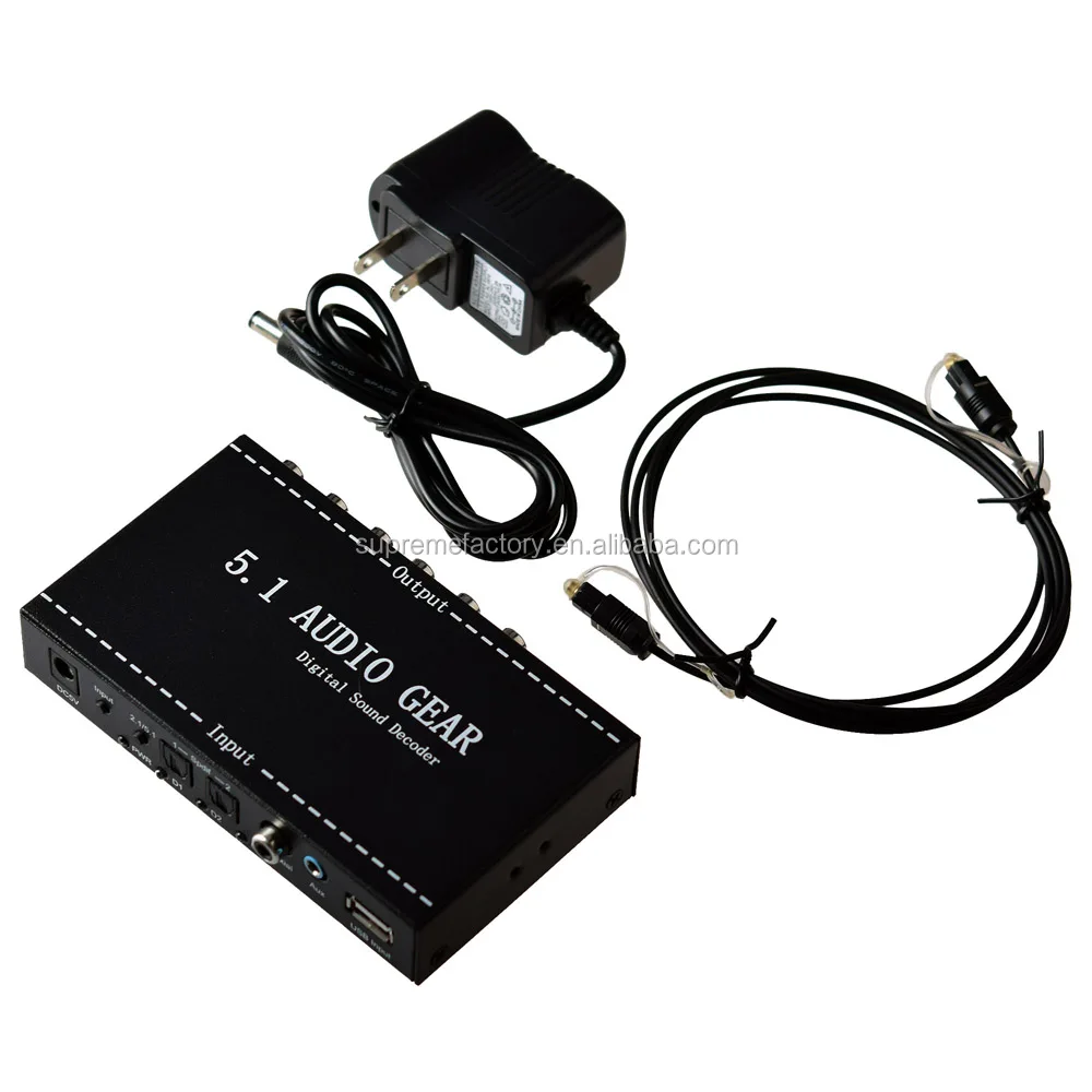 US plug Stereo 5.1 Audio Gear Digital Sound Decoder Convert SPDIF Coaxial Support For Dolby Digital AC3 DTS