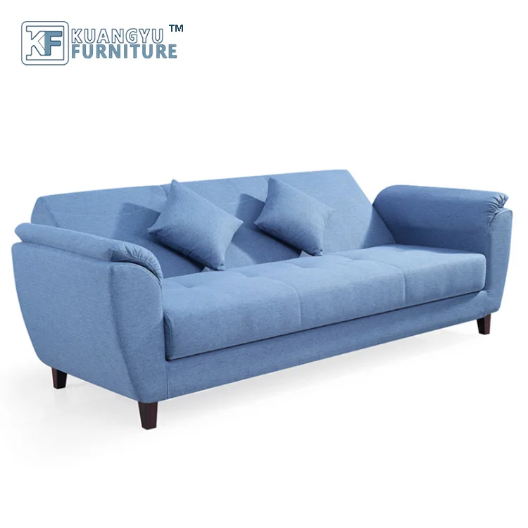 Modern solid wood fabric high density sponge sofa bed