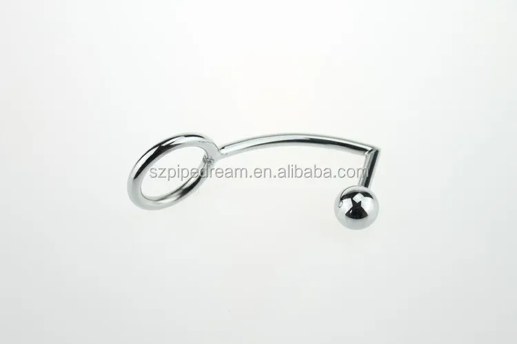 Stainless Steel Metal Male Anal Hook  Penis Chastity Lock Fetish Cock Ring
