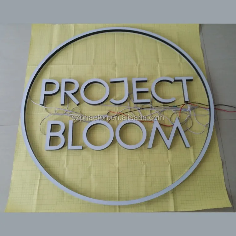 High brightness led illuminated acrylic company logo design letter, 3d acrylic logo