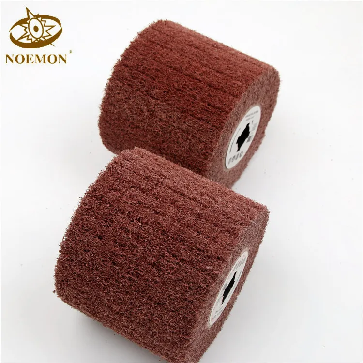 Non woven wire drawing polishing wheel used with abrasives tools for satin finish