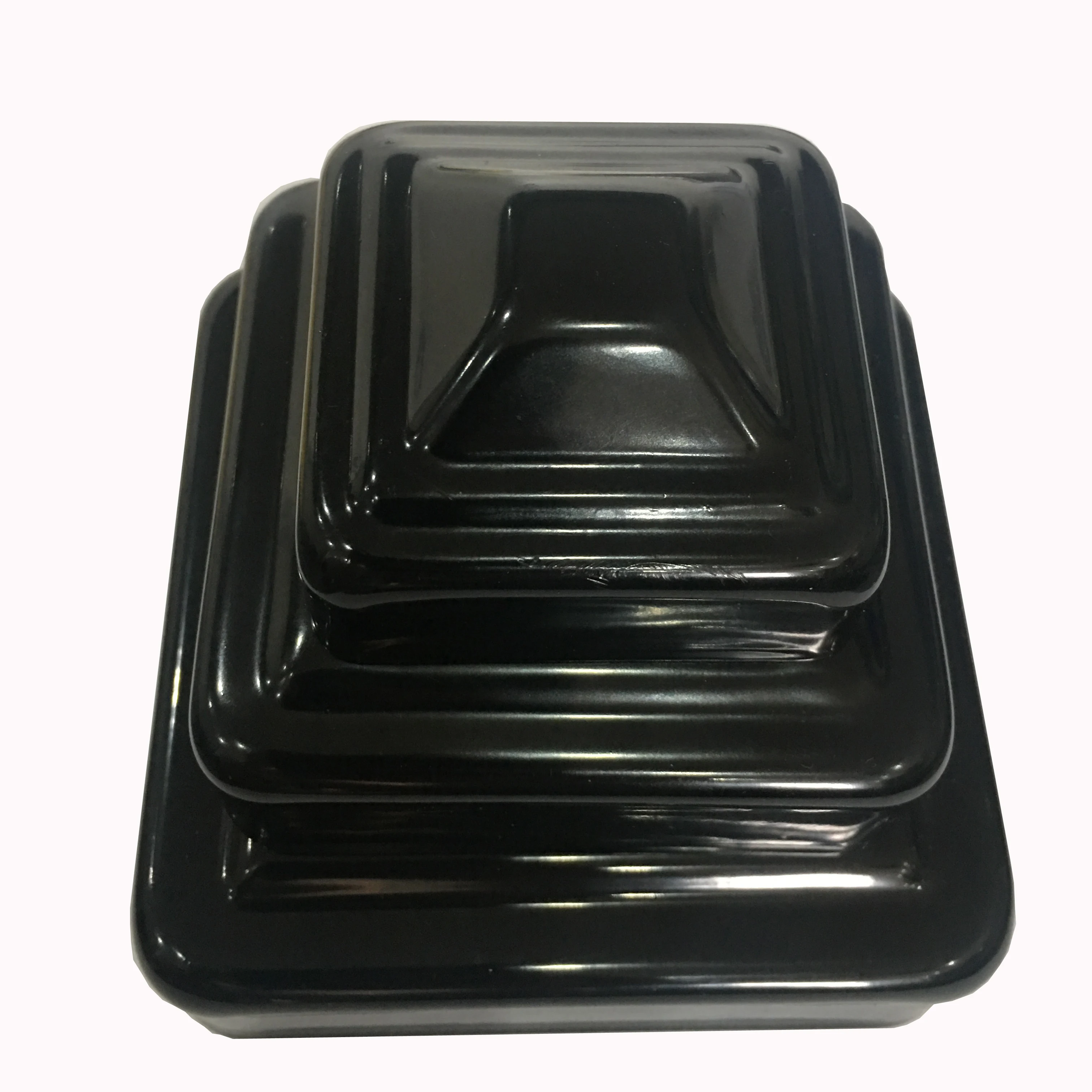 4x4 Fence Post Cap Single Pack Black Powder Coated Steel Mailbox Piling Caps