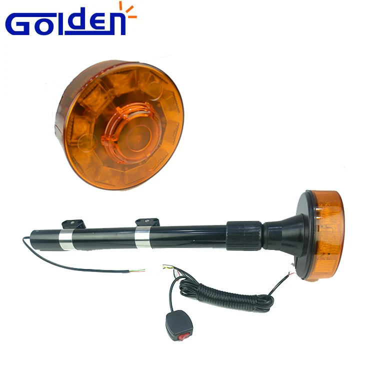 Pancake shaped led strobe warning motorbike rear din pole pipe mount beacon for police